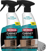 Weiman Cabinet and Wood Spray – Soothing Cleaning Experience with Almond Aroma, Refreshes Wood Furniture and Trim Naturally, 16 oz Two-Pack