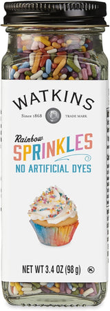 Watkins Rainbow Decorating Sprinkles – Playroom Treat Topper for School-Safe Lunchbox Desserts, Kosher Certified