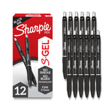 Sharpie S-Gel Pens Fine Point 0.5mm Black Ink 12 Pack – Minimalist Desk Pen Set for Clean Workspaces