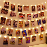 HXWEIYE 40Ft Photo Display String Lights – Layered Gallery Wall Accent for Studio Apartments and Guest Rooms