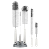 MR.SIGA Streamlined 5 Piece Brush Set with Integrated Storage Base, Less-is-More Sink Organization