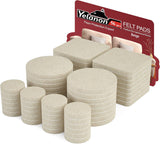 Yelanon Felt Floor Protectors - Neutral Tone Pads for Intentional Minimalist Interiors, Mixed Pack