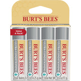 Burt's Bees Lip Balm Bundle – Holiday Housewarming Gift for Friends, Pocketable Natural Moisturizers, 4 Pack