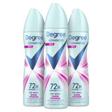 Degree Advanced Dry Spray Antiperspirant – 72-Hour Nightly Freshness Ritual for Active Women, Sheer Powder 3.8 oz Pack of 3