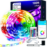 Lumiglow Color Changing LED Strip Lights 50ft – Nursery and Toddler Room Accent Lighting with Music Sync and Timer