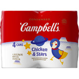 Campbell's Condensed Kids Chicken and Stars Soup – Comforting Star Pasta Bowl for Casual Family Meals at Home, 10.5 oz Can (4 Pack)