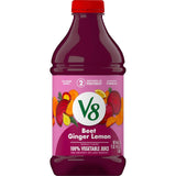 V8 Beet Ginger Lemon 100% Vegetable Juice – Nutrient-Dense Reset for Clean-Eating Wellness Routines, 46 fl oz
