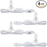 Holiday Studio Family Room Christmas Village Accessory – Toddler Friendly LED Bulb and Cord Kit, 2700K Warm White 4-Pack