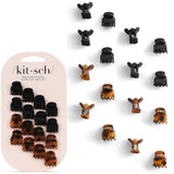 Kitsch Mini Claw Clips – Parent-Approved Hair Clips for Children's Fine Hair, Lightweight Tortoise and Black Set