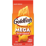Pepperidge Farm Goldfish Mega Bites Sharp Cheddar Crackers – Kid-Friendly Lunchbox Snack for School Lunches