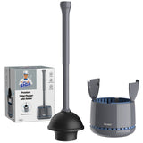 MR.SIGA Toilet Plunger with Holder, Mindful Bathroom Tool that Keeps Your Space Sanitary and Serene, White
