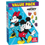 Disney Mickey and Friends Fruit Flavored Snacks, 22 Pouch Lunchbox Treat for Kids, Gluten Free Snack Pack