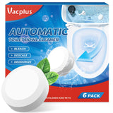 Vacplus Toilet Tank Cleaners – Childproof Bathroom Maintenance, 6-Count of No-Tool Tablets That Eliminate Hand-to-Bowl Chemical Contact