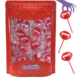 Fruidles Halloween Vampires Fangs Tattoo Lollipops – Individually Wrapped Goody Bag Filler for Kids Classroom Parties