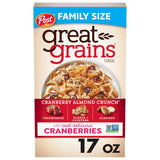 Great Grains Cranberry Almond Crunch Cereal – Whole Grain Morning Fuel for Mindful Breakfast Rituals, 17 oz Box