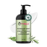 Mielle Organics Rosemary Mint Strengthening Leave In Conditioner for Curly Hair – Restorative Biotin Care for Your Evening Routine