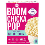 Angie's BOOMCHICKAPOP Lightly Sweet Kettle Corn Microwave Popcorn, 6-Count 3.29 oz Bags – Bulk Office Snack Pack for Workplace Kitchens and Team Stashes