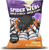 Happy Hippo Spider Web Decoration – Reading Nook and Window Frame Detail, Flexible Cobweb for Subtle Halloween Home Styling
