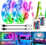 HOUHUI LED Strip for Remote Work Monitor Backlight, USB-Powered Eye Strain Relief for Office Desk