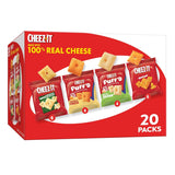 Cheez-It Cheese Crackers, Baked Snack Crackers, Family Favorite Snack for Gift Baskets and Party Favors, 17.72oz Box (20 Pouches)