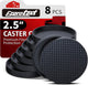 8pcs Round Black - 2.5"