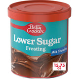 Betty Crocker Lower Sugar Frosting – Time-Saving Frosting for Busy Home Bakers, Ready-to-Spread Milk Chocolate for Quick Desserts