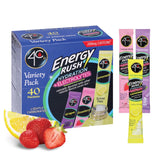 4C Energy Rush PSD Electrolyte Powdered Drink Sticks Variety – Holiday Gift Basket Addition for Travelers and Gym-Goers, 40 Single-Serve