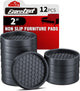 12pcs Round Black - 2"
