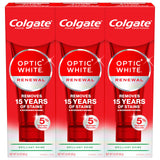 Colgate Optic White Renewal Toothpaste – Calming Mint Whitening for Your Evening Reset, 3 Pack