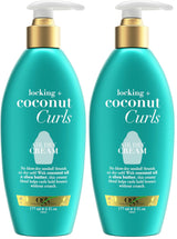 OGX Locking + Coconut Curls Air Dry Cream – Vanilla Coconut Scented Moisture for Spa Corner Styling, 6 oz