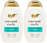 OGX Coconut Curls Conditioner – Sensory Shower Experience for Coarse Curly Hair, Sulfate-Free Paraben-Free Formula