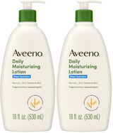 Aveeno Sensitive-Skin Daily Moisturizing Lotion, 2-Pack – Practical Self-Care Gift for Her with 48-Hour Fragrance-Free Prebiotic Oat Hydration