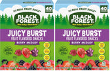 Black Forest Juicy Burst On-the-Go Snacks for Travel and Commutes – No-Refrigeration Fruit Pouches, 40 Count