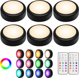 Alivation Remote-Controlled LED Puck Lights for Hallway and Living Room, Soft Warm White Accent Lighting to Elevate Home Decor