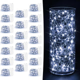 Glowia Firefly Lights Battery Operated – Simple 7ft 20 LED Copper Wire Lights for Less is More Bedroom, Entryway and Reading Corner, Warm White