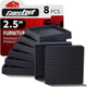 8pcs Square Black - 2.5"