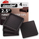 4pcs Square Brown - 2.5"