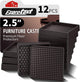 12pcs Square Brown - 2.5"