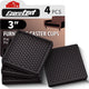 4pcs Square Brown - 3"