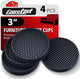 4pcs Round Black - 3"