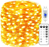 LuminHue Dimmable Fairy Lights 66ft with Remote – Decorative LED Lights for Bedroom Canopy, Gallery Wall and Cozy Corners