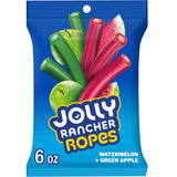 JOLLY RANCHER Ropes Watermelon and Green Apple Flavored Chewy Candy for Trick-or-Treat Bowls, Easter Baskets, and Kids' Snack Packs, 6 oz