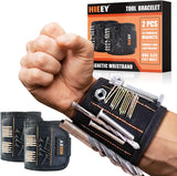 HIEEY 2 Pack Magnetic Wristband for Holding Screws – Thoughtful Birthday Gift for Dad Husband Him, Cool Stocking Stuffer Gadgets for Men Who Have Everything