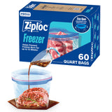 Ziploc Quart Freezer Bags for Pet-Friendly Kitchens – Secure Closure Protects Stored Meat and Fish