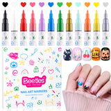 Beetles Luxury Gel Nail Kit – High-Gloss 28+ Day Wear with Pearl & Rhinestone Charms, 25 Pieces