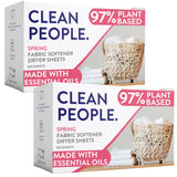 The Clean People Fabric Softener Sheets – Non-Toxic Lavender Dryer Sheets for Kids' Pajamas and Crib Sheets, 120 Pack