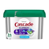 Cascade Platinum Dishwasher Pods, Dish Detergent Soap for a Styled Open-Shelf Pantry Display, Fresh 40 count