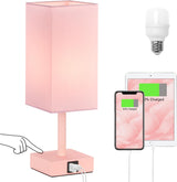 Ambimall USB Touch Lamp – Christmas Gift Idea for Girls and Young Women, Compact Nightstand Lamp with Charging Ports