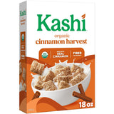 Kashi Organic Cinnamon Harvest Cereal – Low-Sugar High-Protein Breakfast for Clean Eating and Energy, 18oz Box