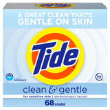 Tide Clean and Gentle Powder Laundry Detergent, Unscented for Sensitive Skin and Eczema Care, Hypoallergenic